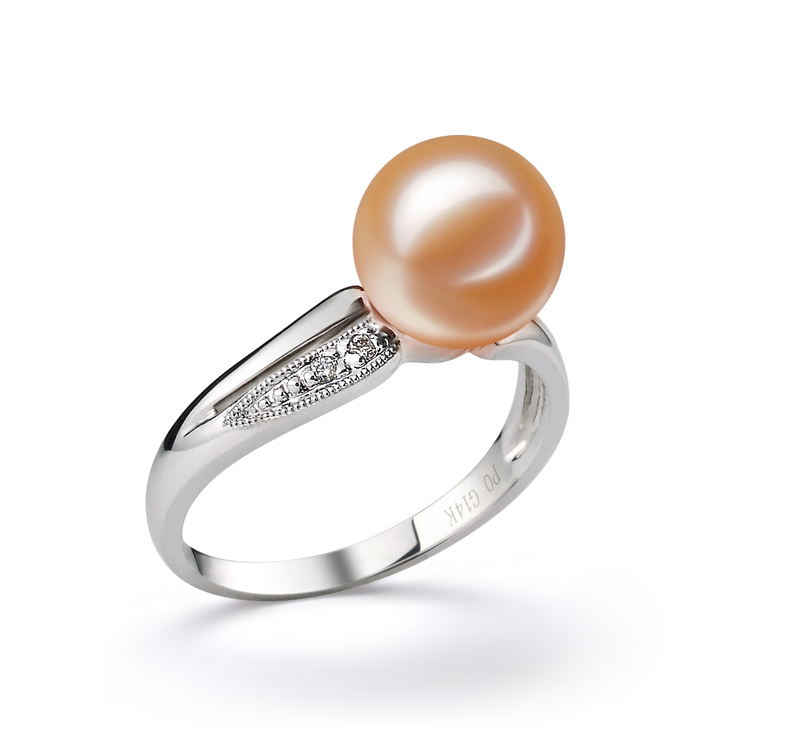 9-10mm AAAA Quality Freshwater Cultured Pearl Ring in Caroline Pink - #2