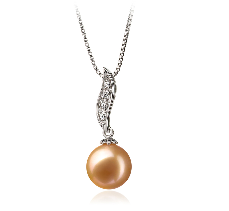 9-10mm AAA Quality Freshwater Cultured Pearl Pendant in Clementina Pink - #1