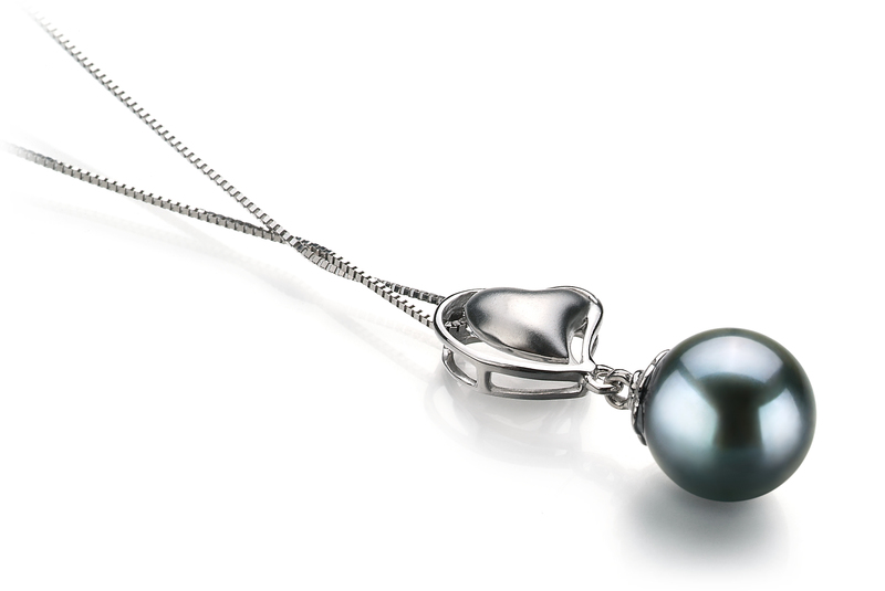 8-9mm AA Quality Japanese Akoya Cultured Pearl Pendant in Cora Black - #3