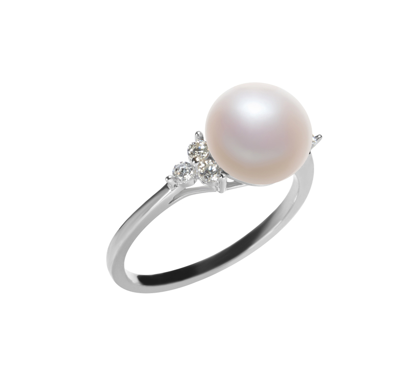 8-9mm AAA Quality Freshwater Cultured Pearl Ring in Dacey White - #2