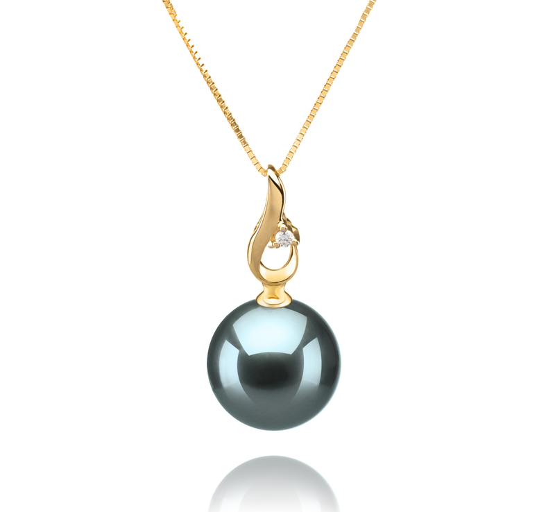 10-11mm AAA Quality Tahitian Cultured Pearl Pendant in Darlene Black - #1