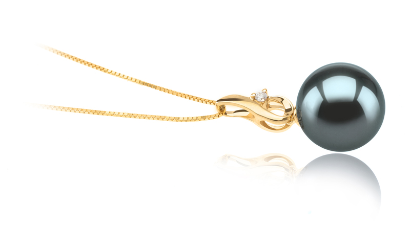 10-11mm AAA Quality Tahitian Cultured Pearl Pendant in Darlene Black - #2
