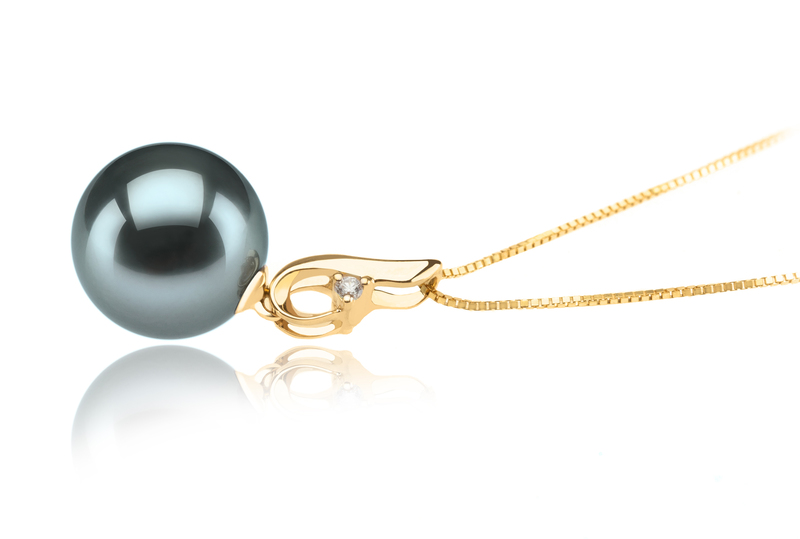 10-11mm AAA Quality Tahitian Cultured Pearl Pendant in Darlene Black - #3