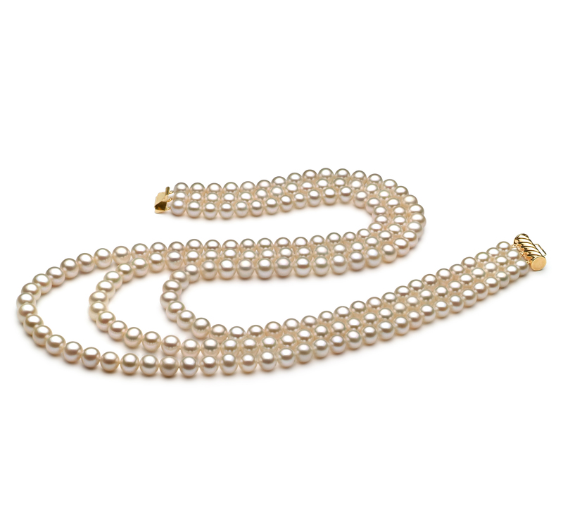 6-7mm AA Quality Freshwater Cultured Pearl Necklace in Dianna White - #1
