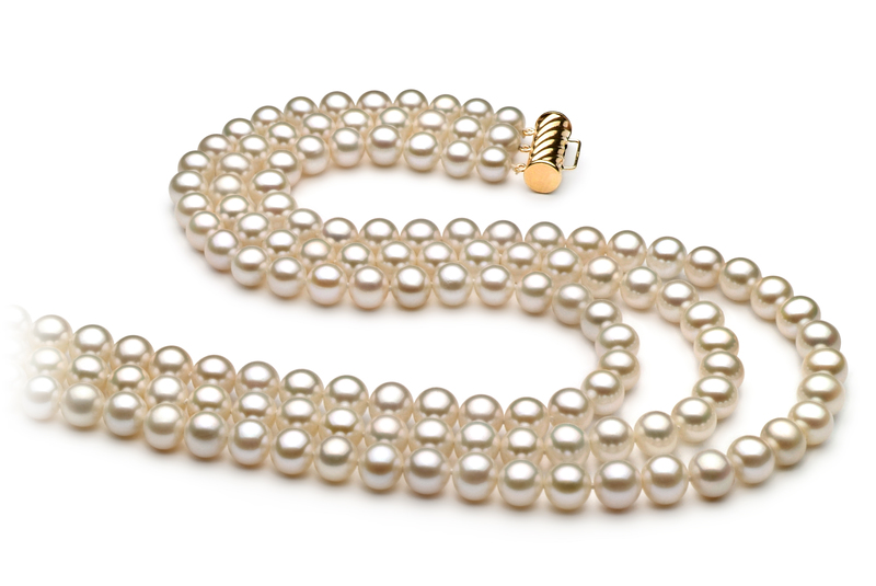 6-7mm AA Quality Freshwater Cultured Pearl Necklace in Dianna White - #2