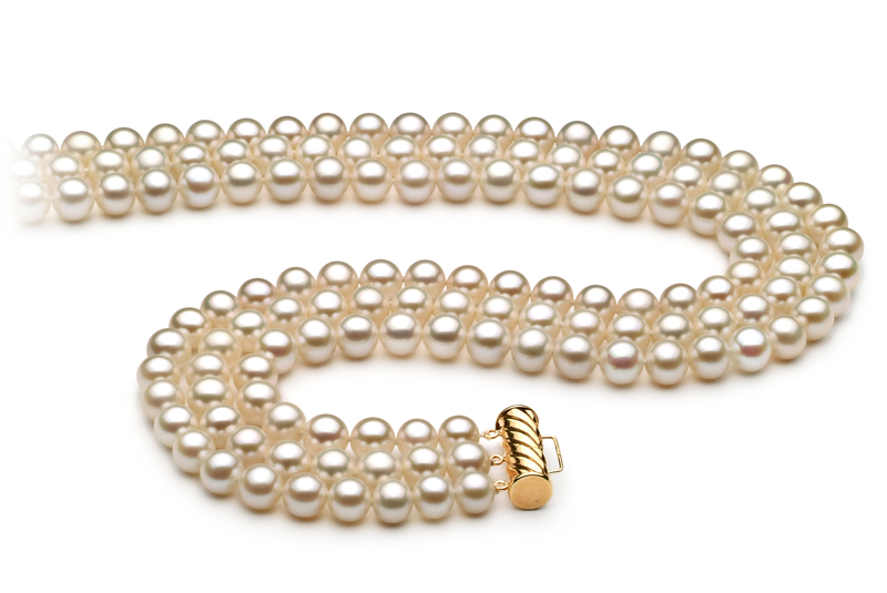 6-7mm AA Quality Freshwater Cultured Pearl Necklace in Dianna White - #3