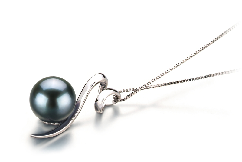8-9mm AA Quality Japanese Akoya Cultured Pearl Pendant in Dionne Black - #2