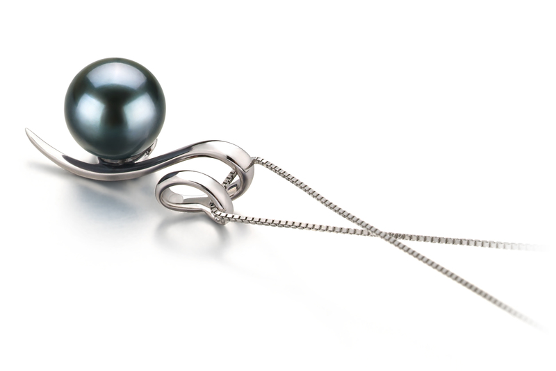 8-9mm AA Quality Japanese Akoya Cultured Pearl Pendant in Dionne Black - #3