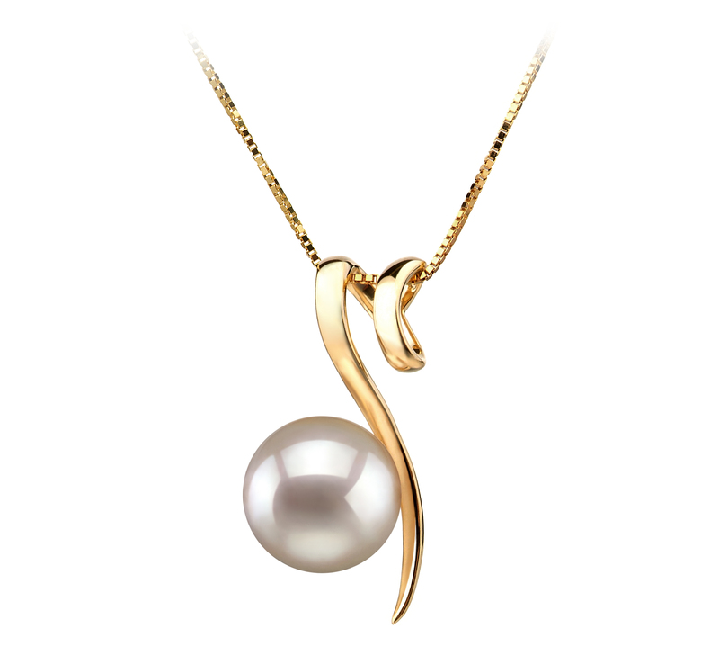 8-9mm AA Quality Japanese Akoya Cultured Pearl Pendant in Dionne White - #1