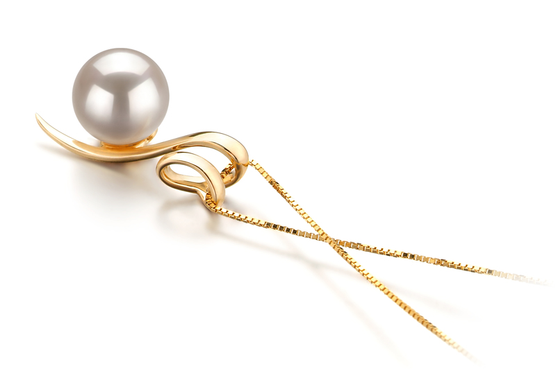 8-9mm AA Quality Japanese Akoya Cultured Pearl Pendant in Dionne White - #3