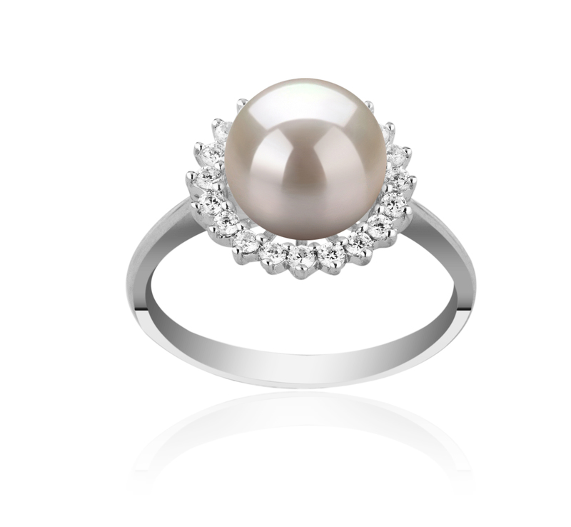 8-9mm AAAA Quality Freshwater Cultured Pearl Ring in Dreama White - #1