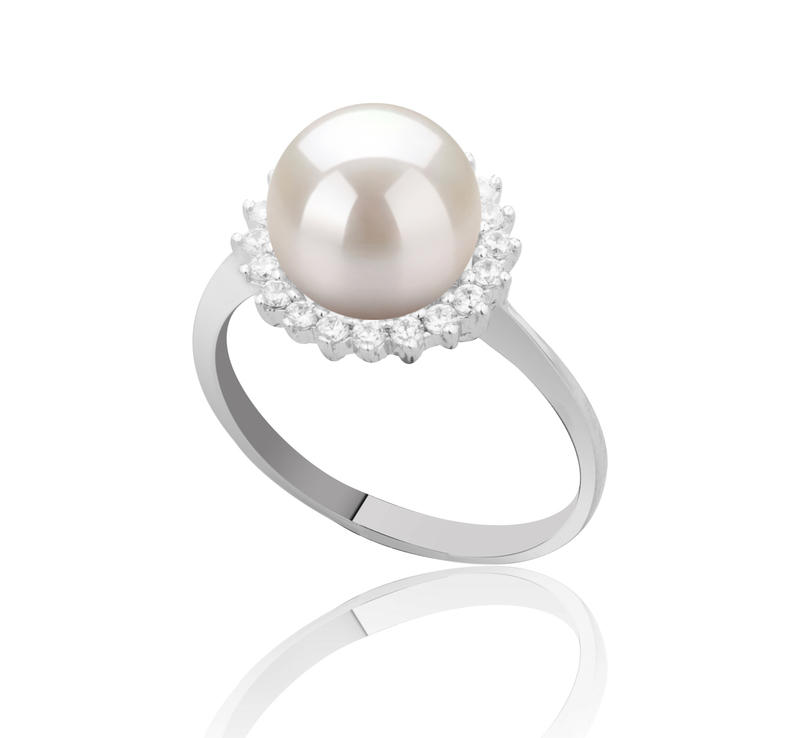 8-9mm AAAA Quality Freshwater Cultured Pearl Ring in Dreama White - #2