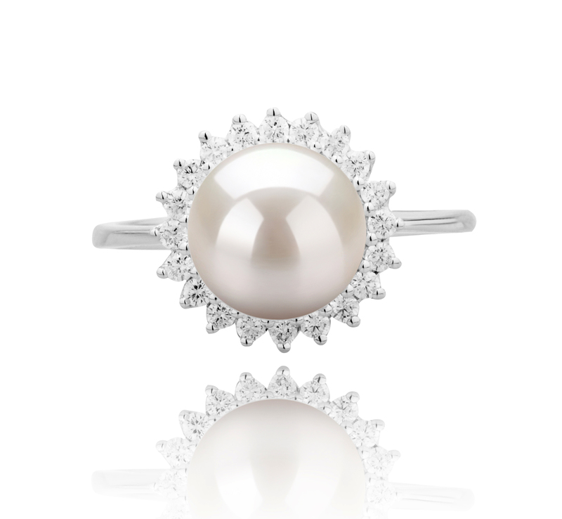 8-9mm AAAA Quality Freshwater Cultured Pearl Ring in Dreama White - #3
