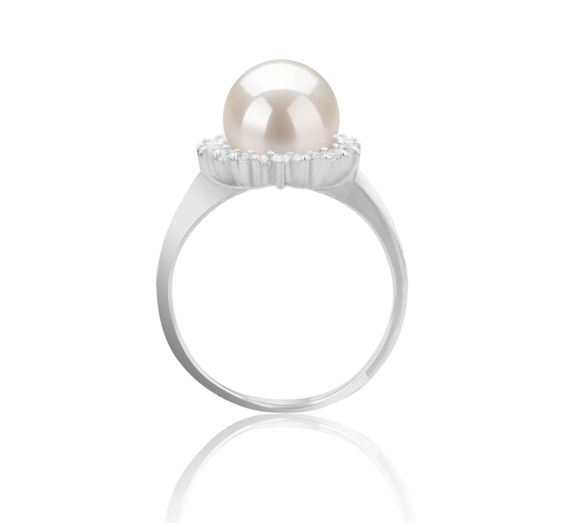 8-9mm AAAA Quality Freshwater Cultured Pearl Ring in Dreama White - #4