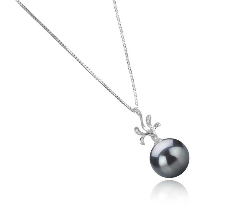 12-13mm AAA Quality Tahitian Cultured Pearl Pendant in Ebony Black - #2