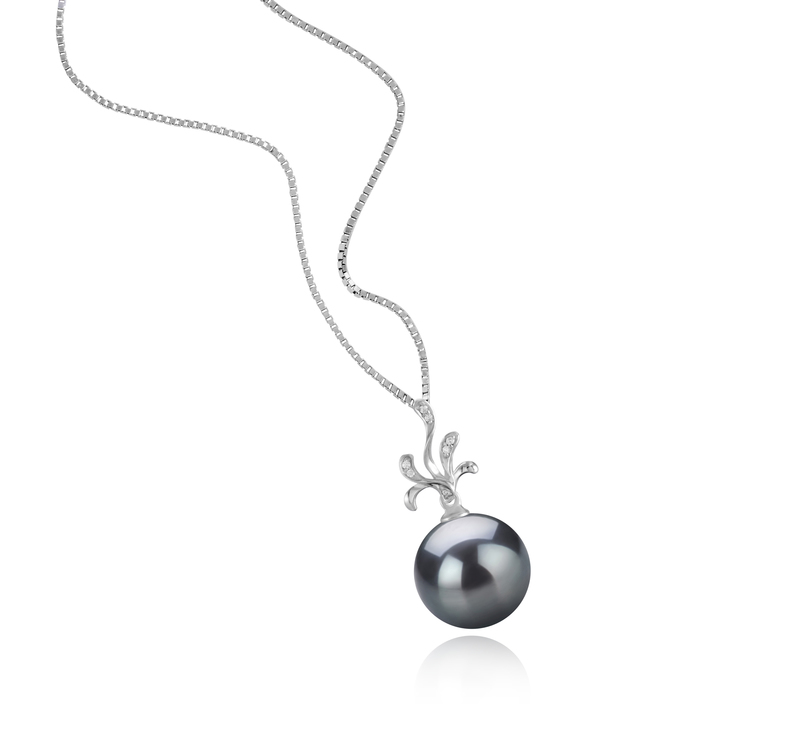 12-13mm AAA Quality Tahitian Cultured Pearl Pendant in Ebony Black - #3