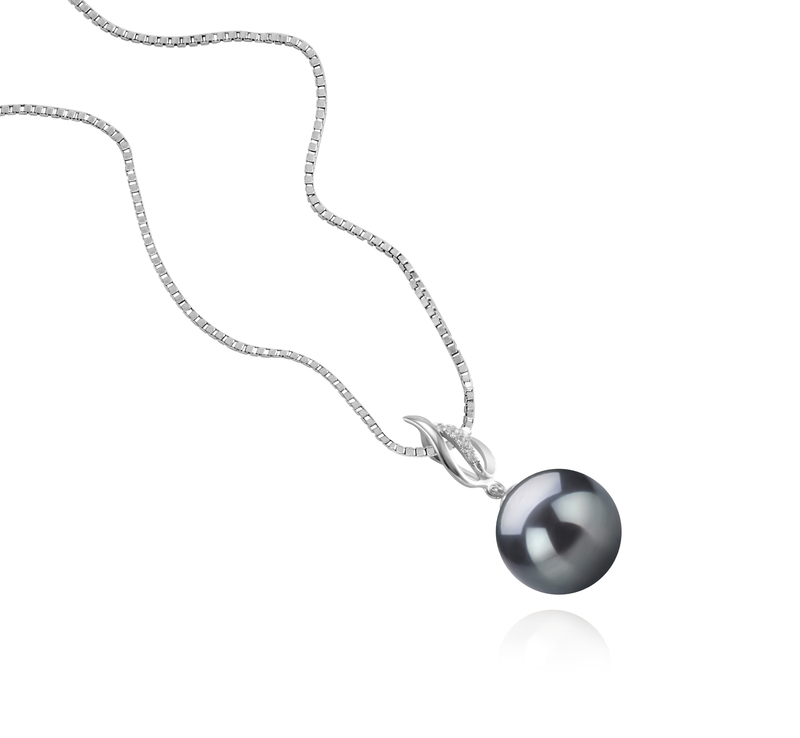 9-10mm AAA Quality Tahitian Cultured Pearl Pendant in Edna Black - #2