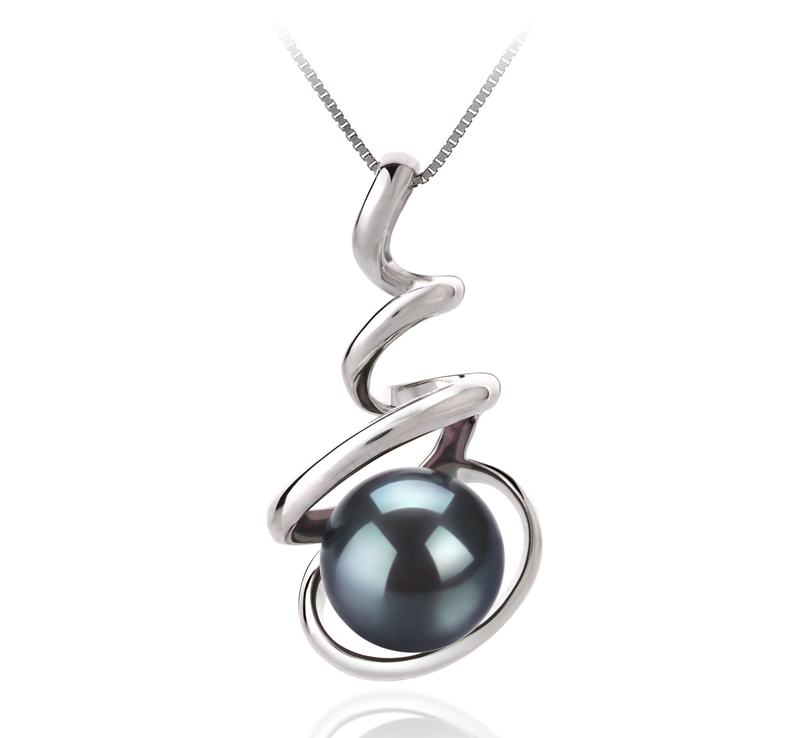 8-9mm AAA Quality Japanese Akoya Cultured Pearl Pendant in Eldova Black - #1