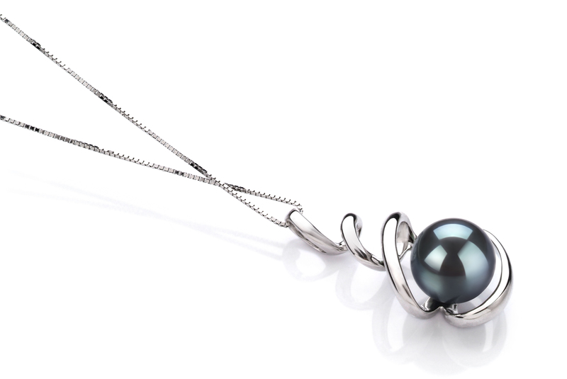 8-9mm AAA Quality Japanese Akoya Cultured Pearl Pendant in Eldova Black - #3