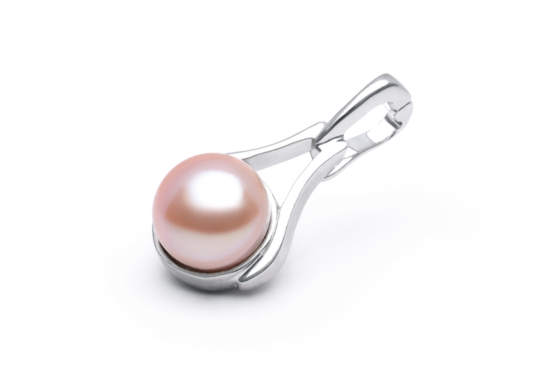 9-10mm AA Quality Freshwater Cultured Pearl Pendant in Enhancer Pink - #2