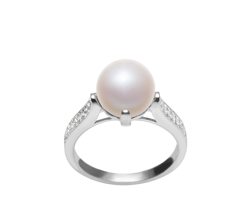 8-9mm AAA Quality Freshwater Cultured Pearl Ring in Erica White - #1