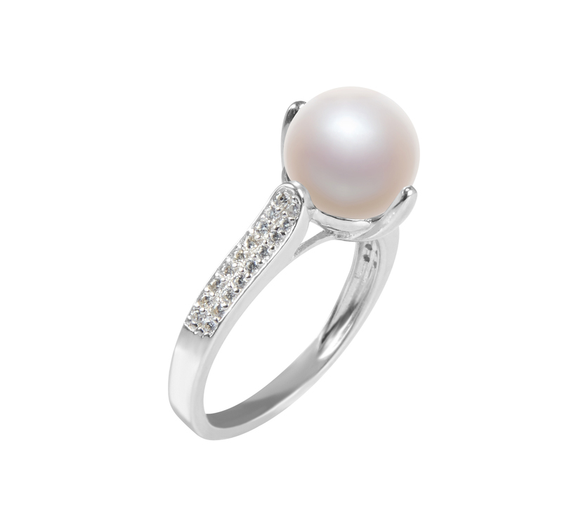 8-9mm AAA Quality Freshwater Cultured Pearl Ring in Erica White - #2
