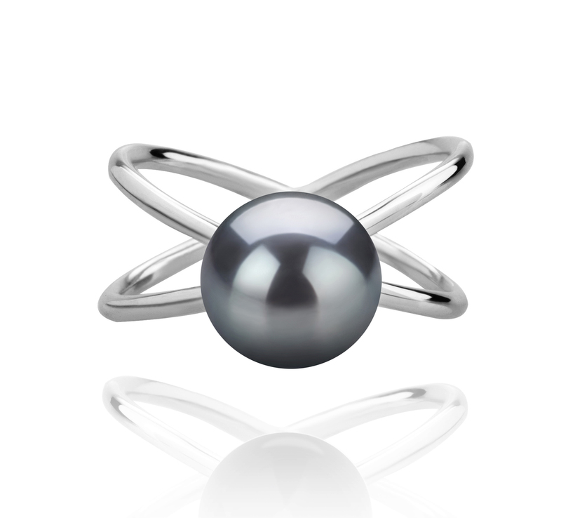 8-9mm AAA Quality Freshwater Cultured Pearl Ring in Esty Black - #3