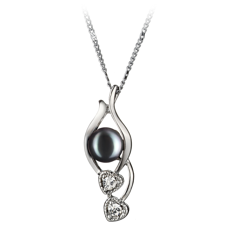 7-8mm AA Quality Freshwater Cultured Pearl Pendant in Eudora Black - #1