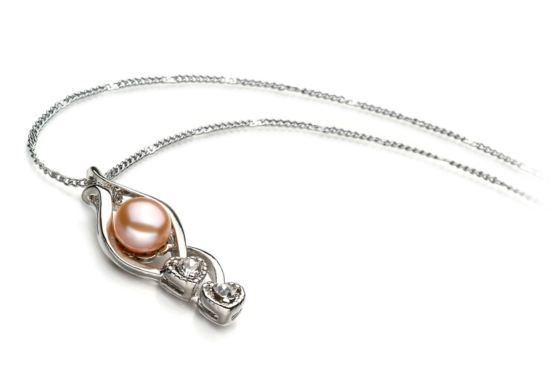 7-8mm AA Quality Freshwater Cultured Pearl Pendant in Eudora Pink - #2