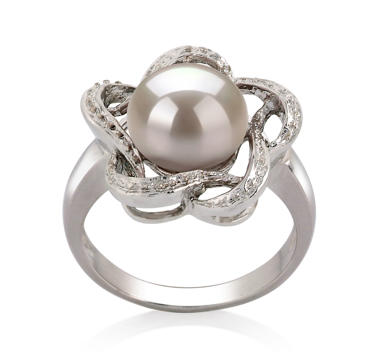9-10mm AA Quality Freshwater Cultured Pearl Ring in Fiona White - #1