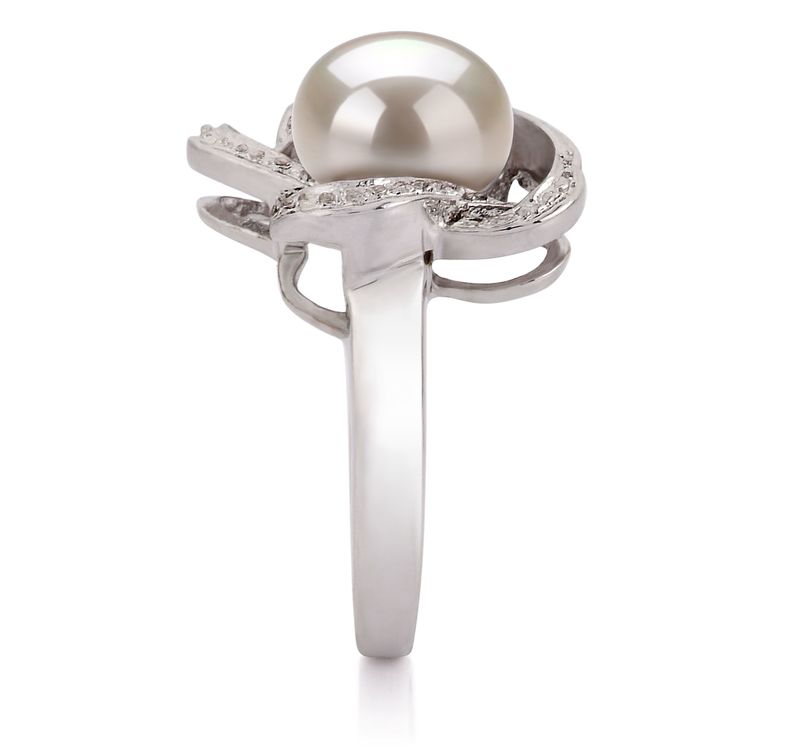 9-10mm AA Quality Freshwater Cultured Pearl Ring in Fiona White - #4