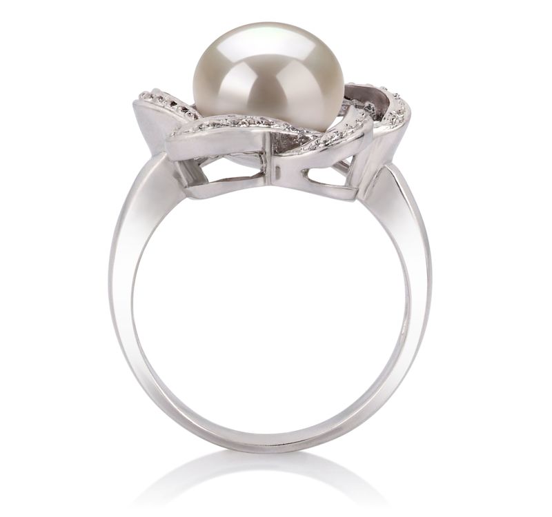 9-10mm AA Quality Freshwater Cultured Pearl Ring in Fiona White - #5