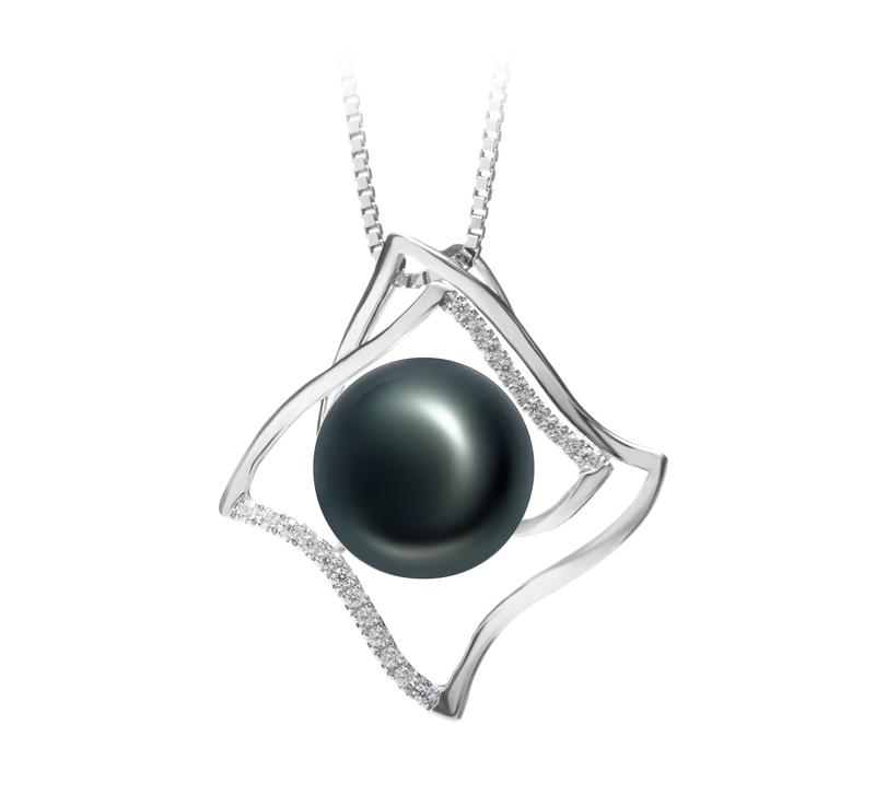 10-11mm AAA Quality Freshwater Cultured Pearl Pendant in Freda Black - #2