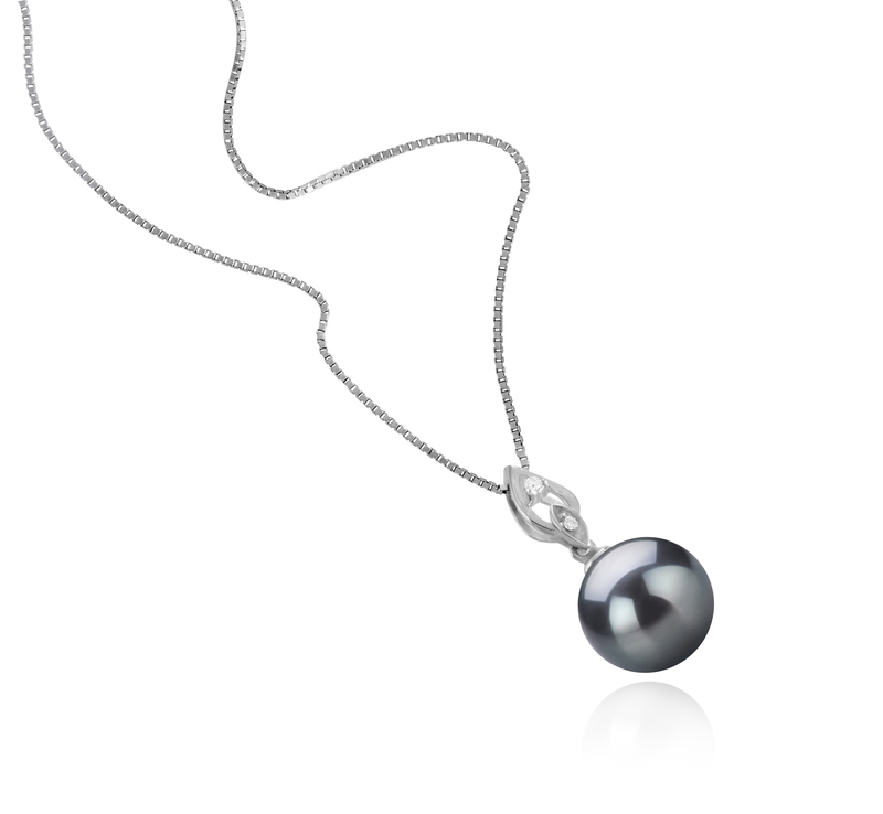 11-12mm AAA Quality Tahitian Cultured Pearl Pendant in Frida Black - #2
