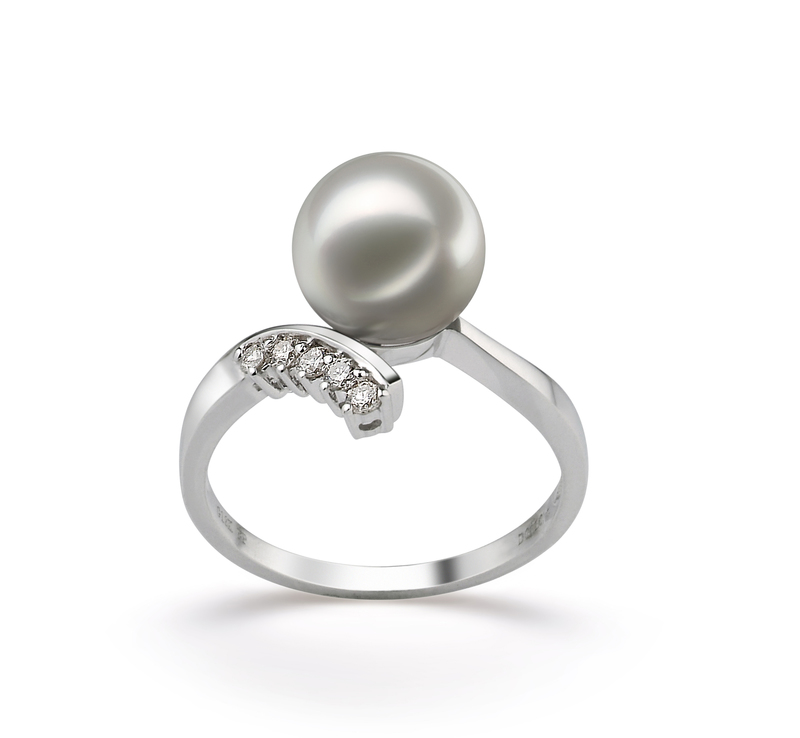 8-9mm AA Quality Japanese Akoya Cultured Pearl Ring in Grace White - #1