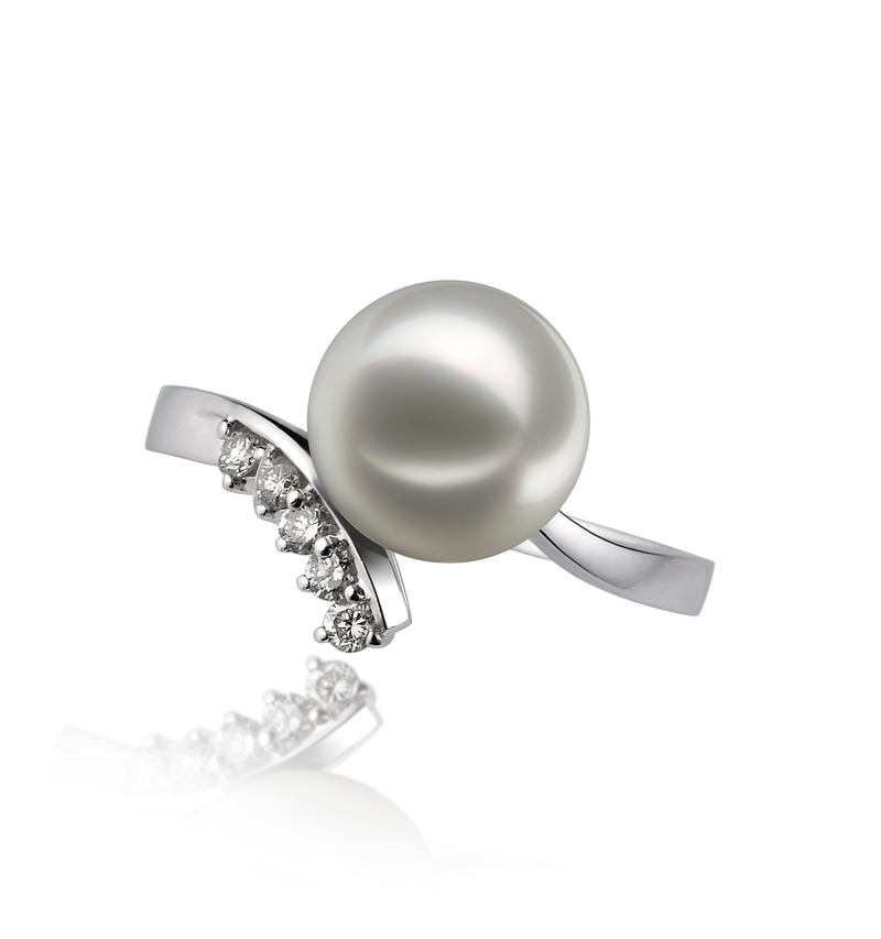 8-9mm AA Quality Japanese Akoya Cultured Pearl Ring in Grace White - #3