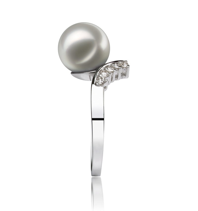 8-9mm AA Quality Japanese Akoya Cultured Pearl Ring in Grace White - #4