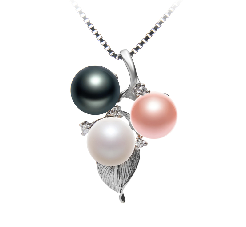 6-7mm AAAA Quality Freshwater Cultured Pearl Pendant in Grape Multicolor - #1