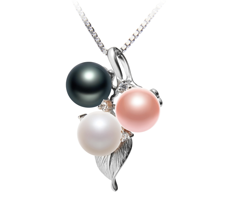 6-7mm AAAA Quality Freshwater Cultured Pearl Pendant in Grape Multicolor - #2