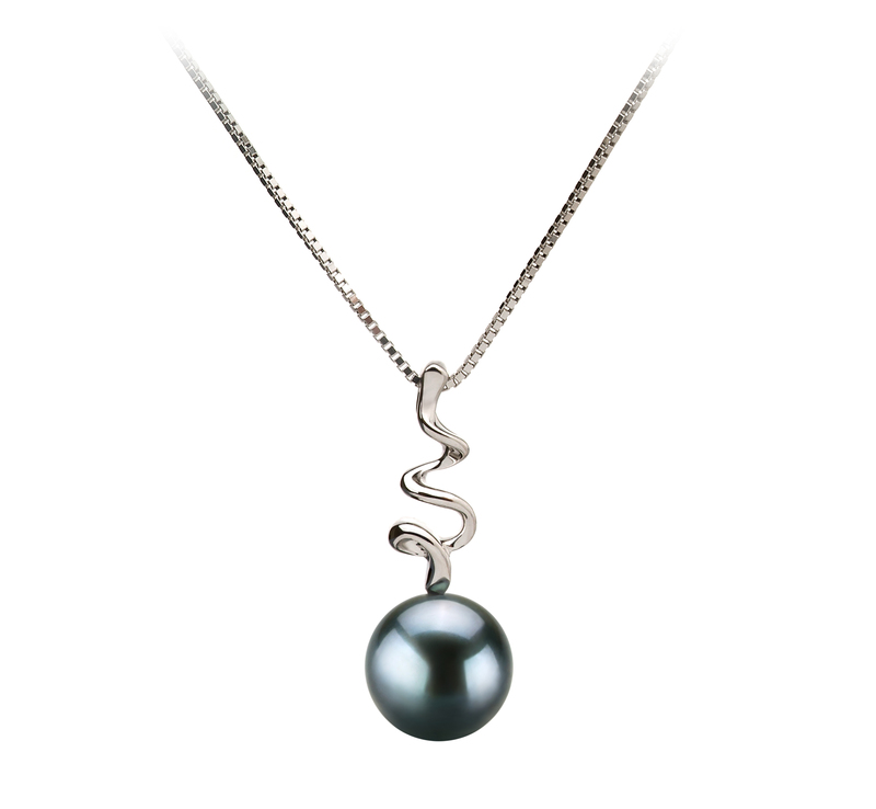 6-7mm AA Quality Japanese Akoya Cultured Pearl Pendant in Greta Black - #1