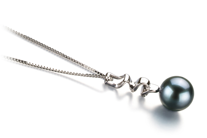 6-7mm AA Quality Japanese Akoya Cultured Pearl Pendant in Greta Black - #2