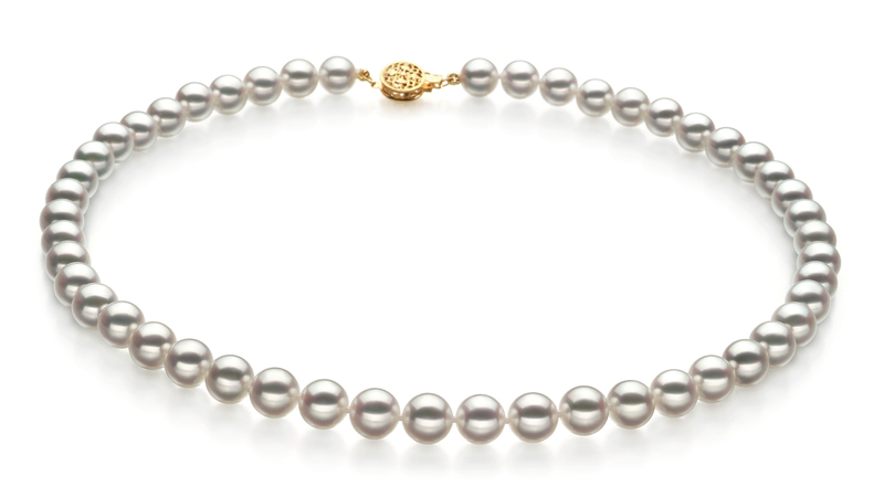 8-8.5mm Hanadama - AAAA Quality Japanese Akoya Cultured Pearl Necklace in Hanadama 18-inch White - #1