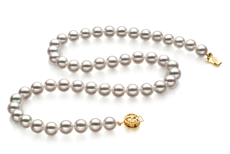 8-8.5mm Hanadama - AAAA Quality Japanese Akoya Cultured Pearl Necklace in Hanadama 18-inch White - #2