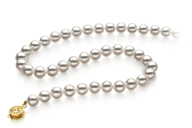 8-8.5mm Hanadama - AAAA Quality Japanese Akoya Cultured Pearl Necklace in Hanadama 18-inch White - #3