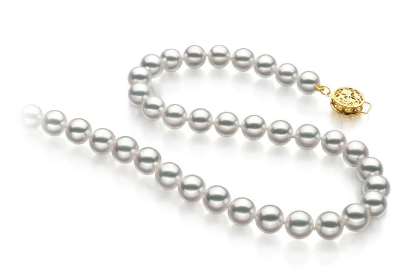 7-7.5mm Hanadama - AAAA Quality Japanese Akoya Cultured Pearl Necklace in Hanadama 23-inch White - #3