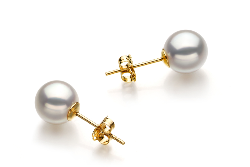 7.5-8mm Hanadama - AAAA Quality Japanese Akoya Cultured Pearl Earring Pair in Hanadama White - #2