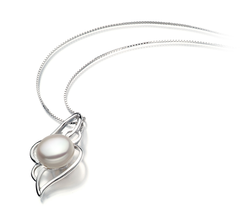 12-13mm AA Quality Freshwater Cultured Pearl Pendant in Hannah White - #2