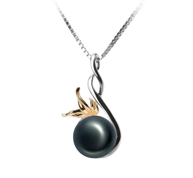 8-9mm AAA Quality Freshwater Cultured Pearl Pendant in Hester Black - #2