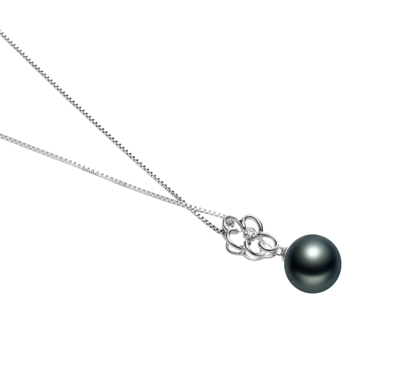 10-11mm AAA Quality Tahitian Cultured Pearl Pendant in Hilary Black - #3