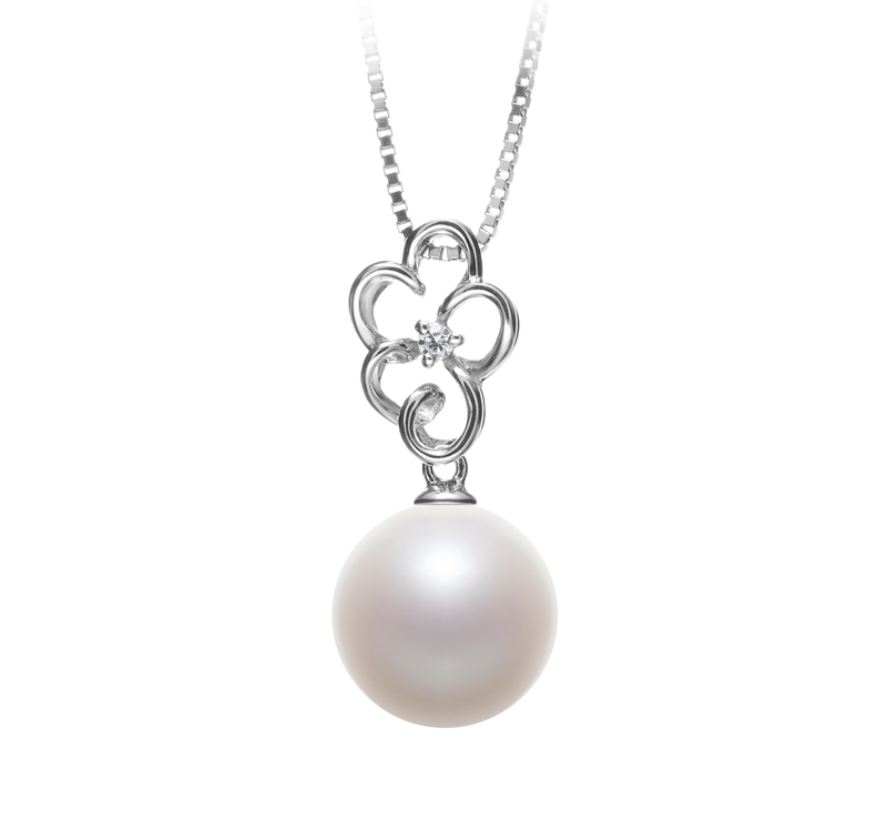 10-11mm AAAA Quality Freshwater Cultured Pearl Pendant in Hilary White - #1